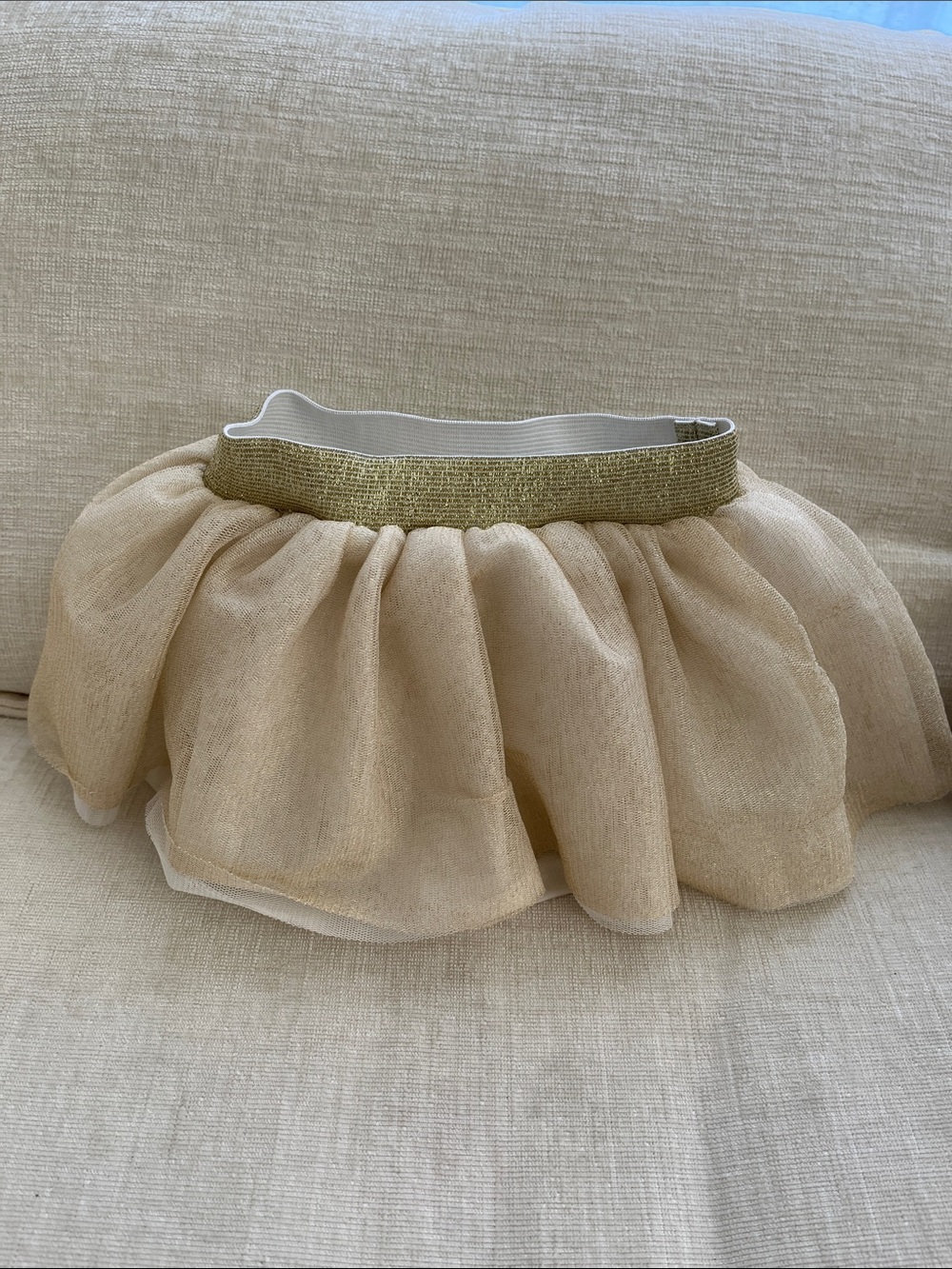 3 = $15 - Cat & Jack Cream Tulle Skirt with Gold Waistband
